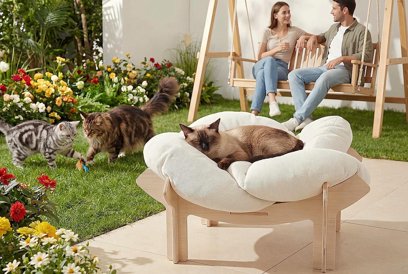 Flower-Shaped Pet Bed for Cats and Small Dogs — feature highlights