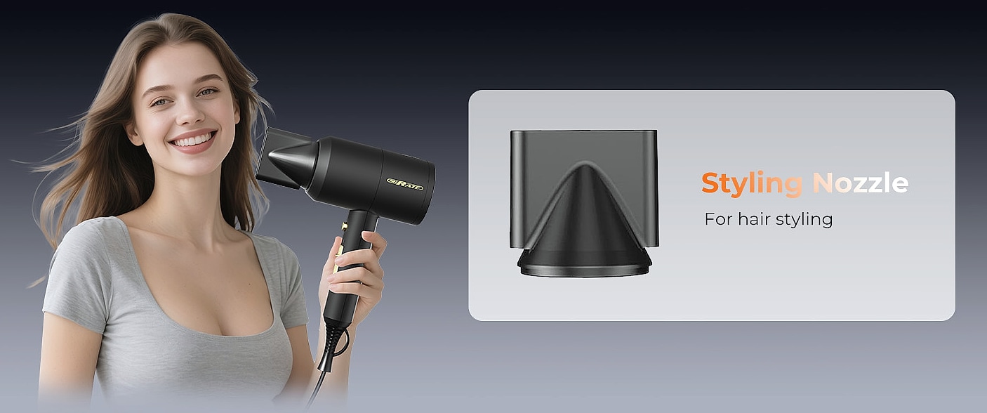 SHRATE Ionic Hair Dryer with Diffuser, 1800W Professional — package contents