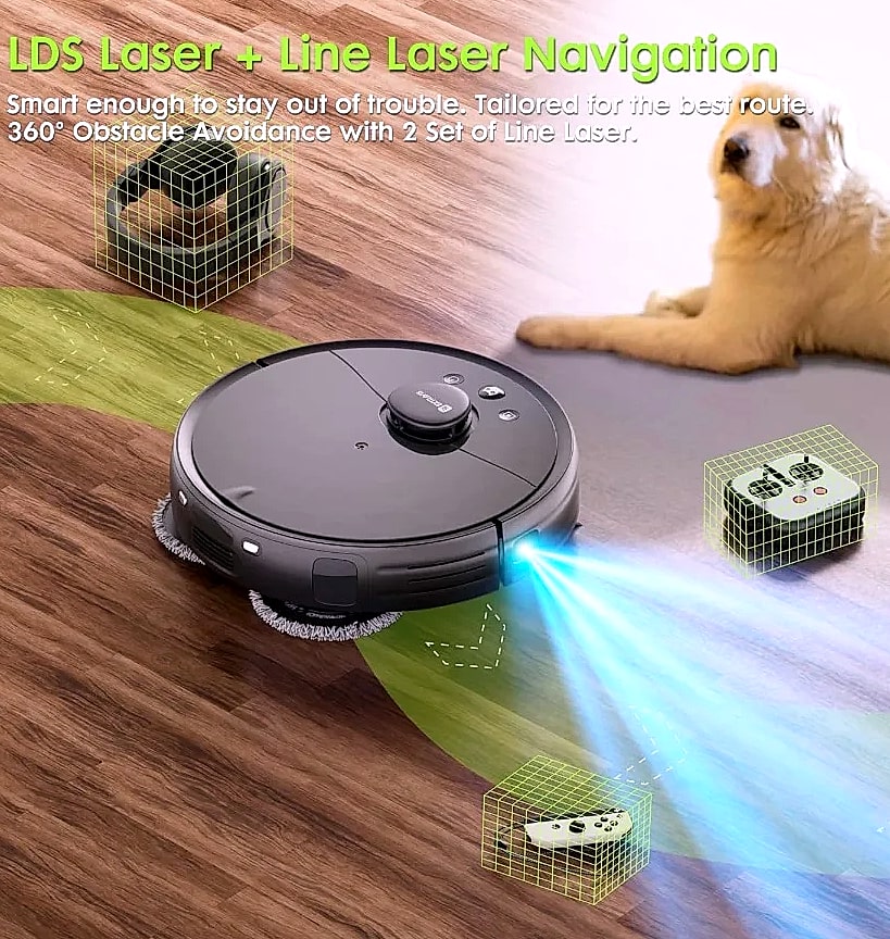 SHXI Robot Vacuum and Mop V5 with Tangle Cutter for Pet Hair — feature highlights