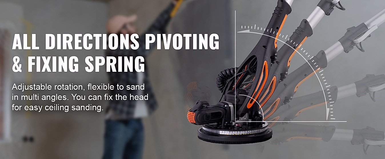 SucceBuy 900W Drywall Sander with Variable Speed Motor — parts overview