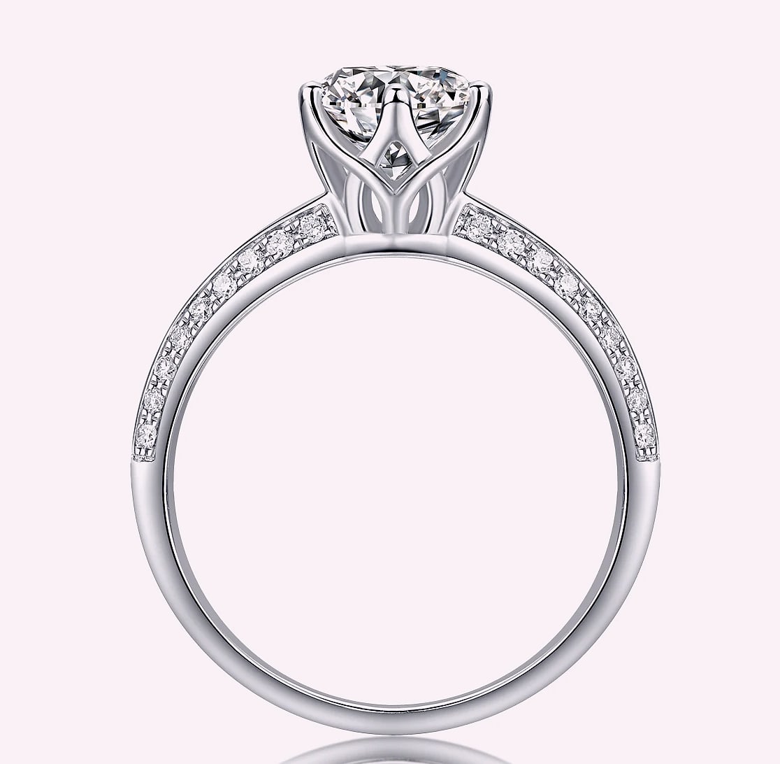 Moissanite Solitaire Ring 925 Sterling Silver 18K Gold — feature highlights