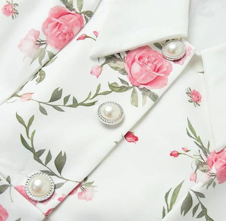 btuce Floral Printed A-line Dress with Puff Sleeves — size comparison