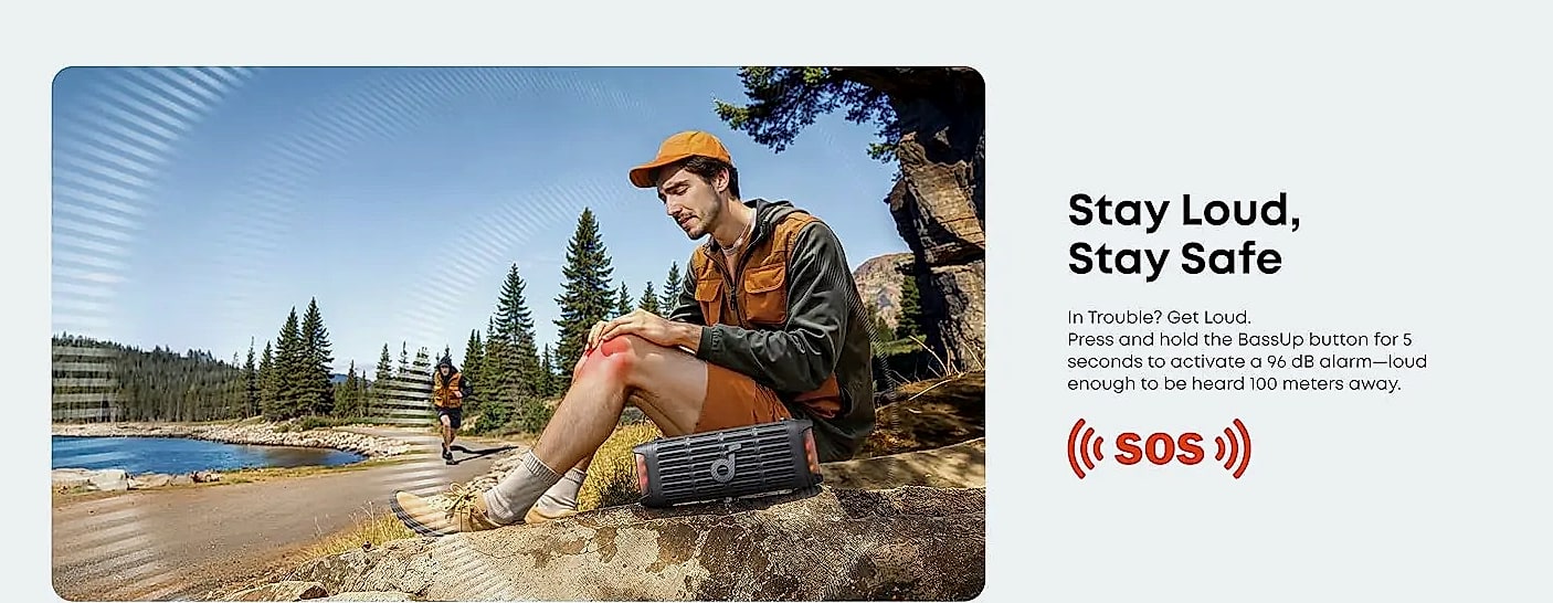 Soundcore Boom 3i Waterproof Bluetooth Speaker, IP68 — size comparison