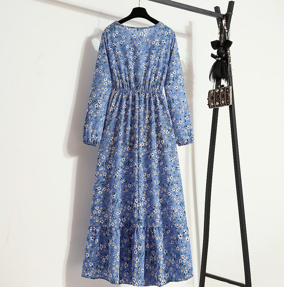 XIBUSANA Women's Floral Maxi Dress Full Sleeve Casual — feature highlights