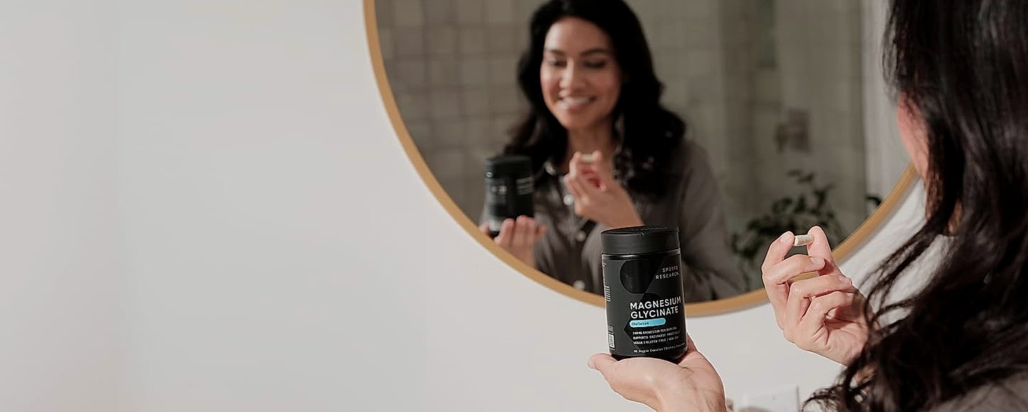 Sports Research Magnesium Glycinate 160mg Sleep Support — close-up details