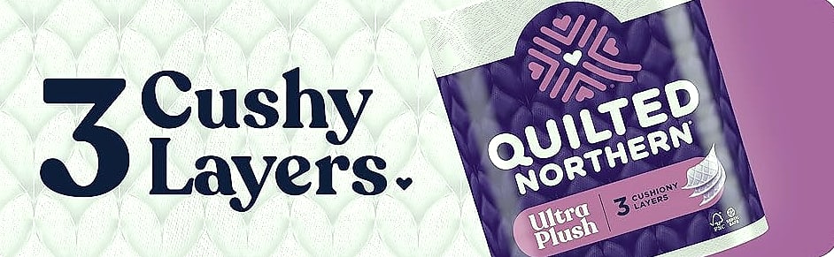 Quilted Northern Ultra Plush Toilet Paper, 6 Mega Rolls, — package contents