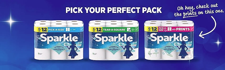 Sparkle Pick-A-Size Paper Towels, 6 Double Rolls, 2-Ply — scale reference