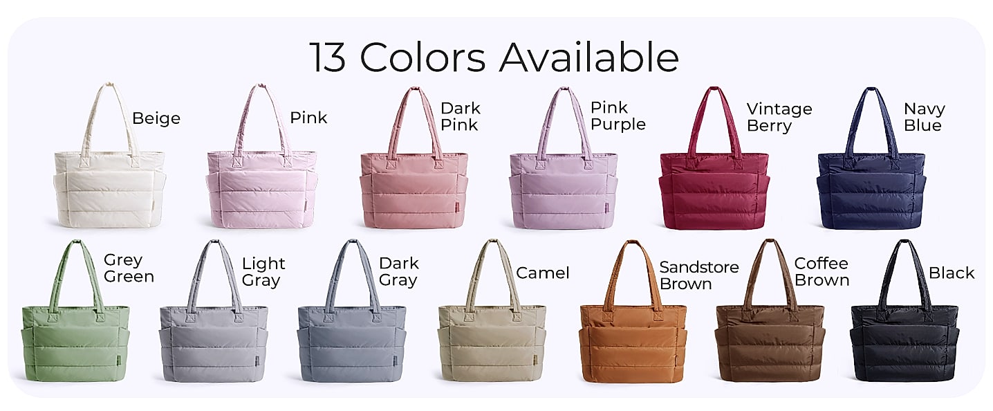 BAGSMART Tote Bag for Women, Lightweight Quilted Shoulder — build progress