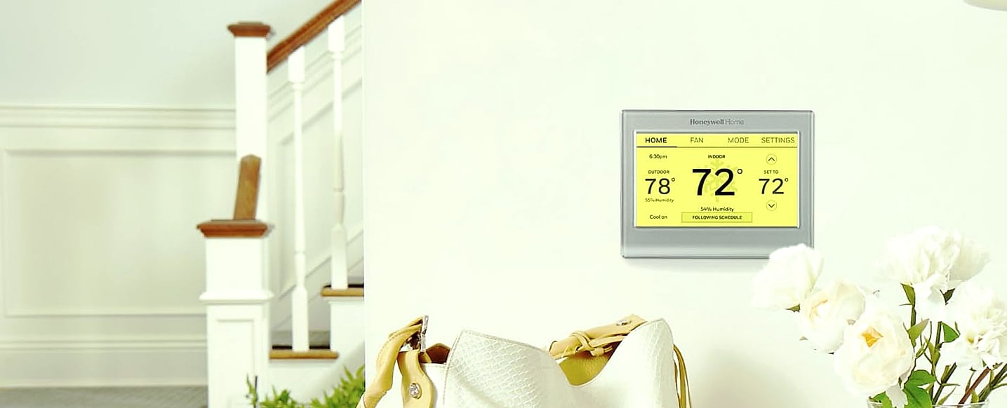 Honeywell Home RTH9585WF1004 Wi-Fi Smart Color Thermostat — side view