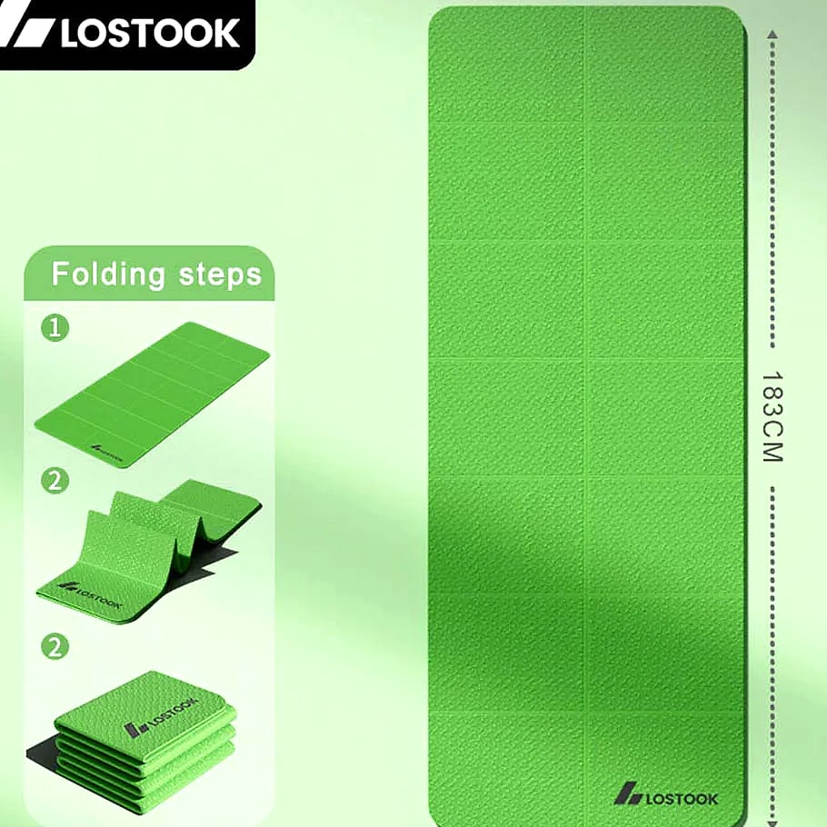 Lostook 4mm TPE Foldable Yoga Mat 183x61cm for Travel — parts overview