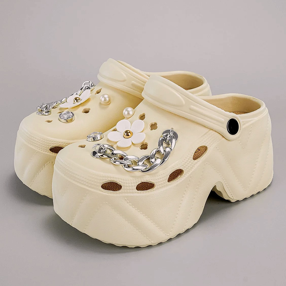 HININSEN Women's Platform Clogs 9CM High EVA Garden Sandals — side view