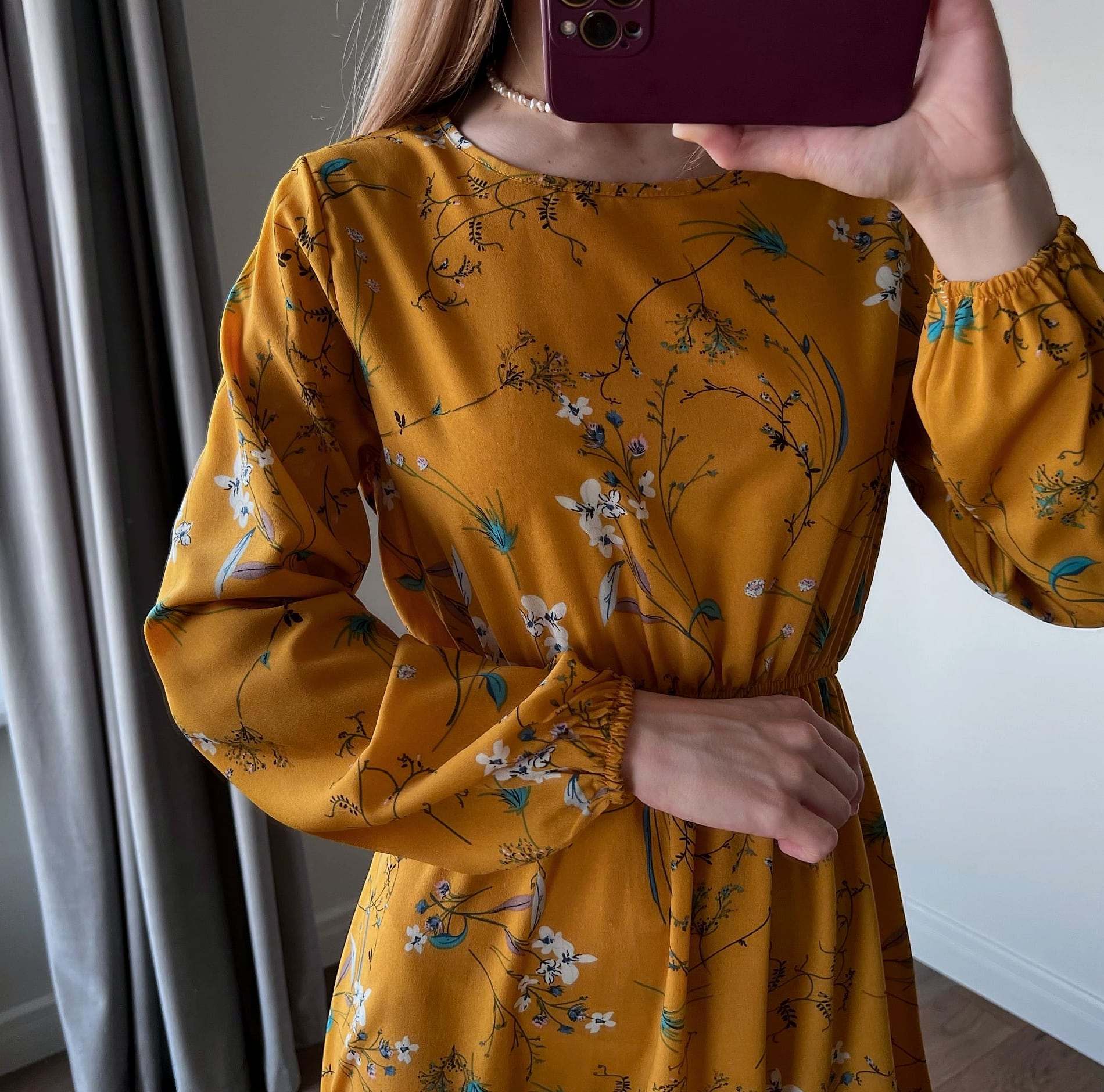 XIBUSANA Women's Floral Maxi Dress Full Sleeve Casual — parts overview