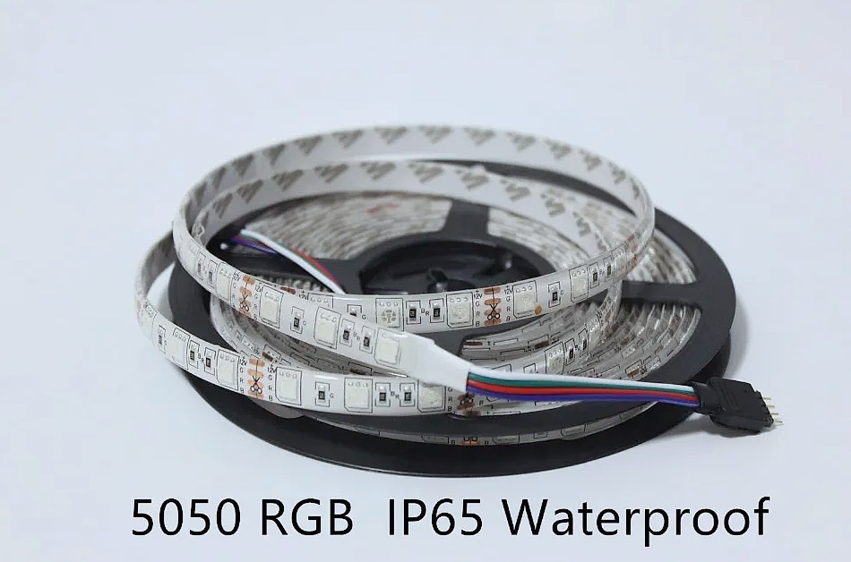 taslauk 5M 5050 SMD LED Strip RGB RGBW RGBWW 12V 24V — size comparison