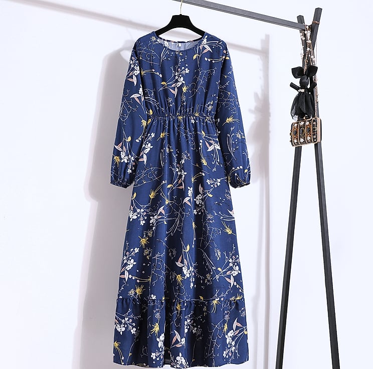 XIBUSANA Women's Floral Maxi Dress Full Sleeve Casual — package contents