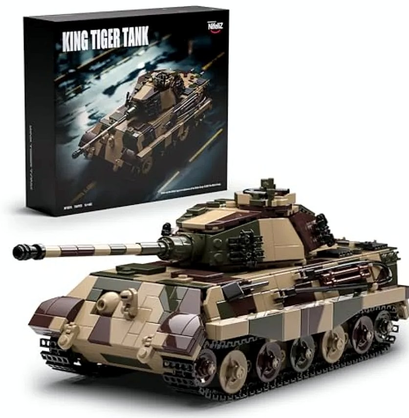 King Tiger Tank WW2 Military Building Set for Adults — package contents