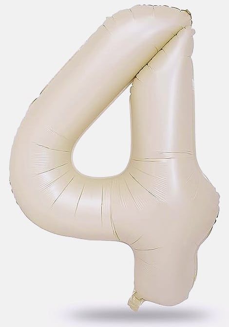 Lingqiang 40 Inch Number 1 Balloon Beige Foil Party — assembled view