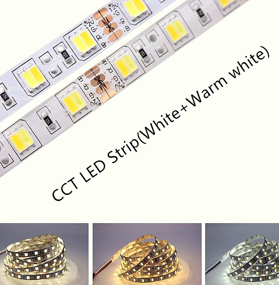 taslauk 5M 5050 SMD LED Strip RGB RGBW RGBWW 12V 24V — side view