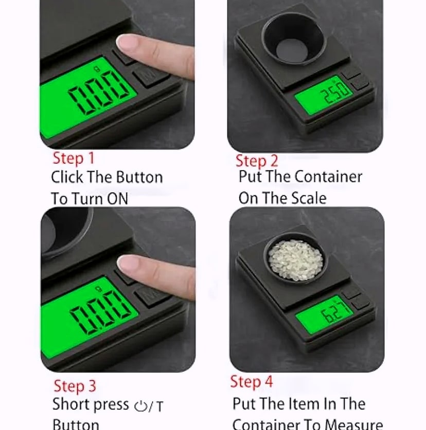 Digital Pocket Scale 1000g x 0.01g with Backlit LCD — side view