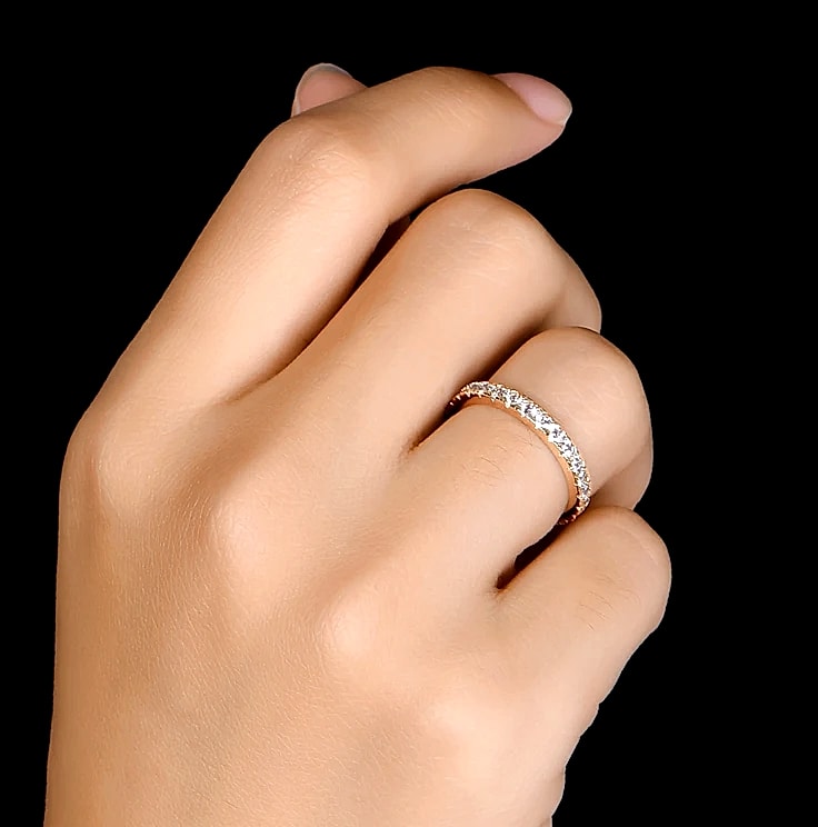 LESF 925 Sterling Silver Geometric Stackable Ring — package contents