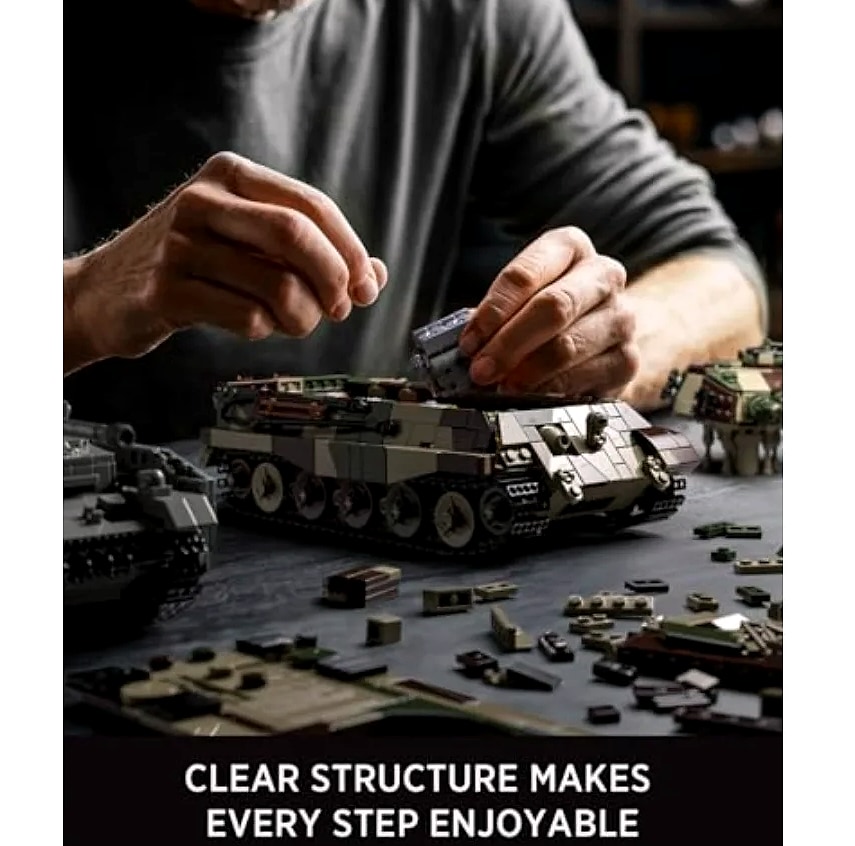 King Tiger Tank WW2 Military Building Set for Adults — scale reference