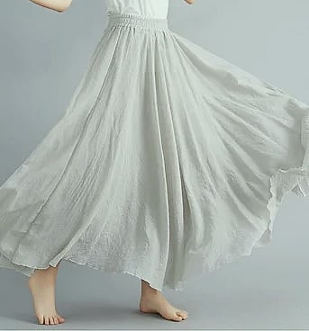 28-Color Mori Girl Cotton Linen A-line Long Skirt — build progress