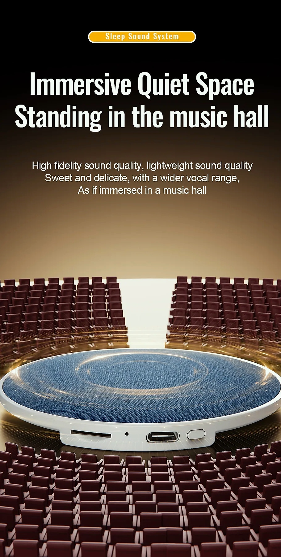 DIXSG Mini Under Pillow Sleep Speaker Bluetooth 5.4 — feature highlights