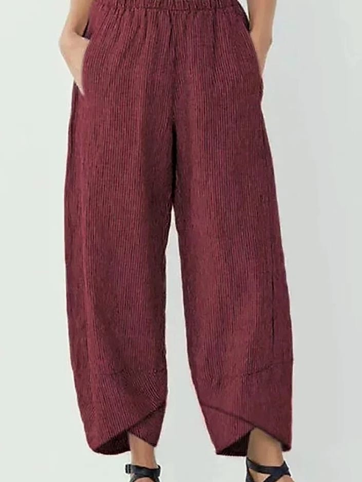 INSTYLISH Women Cotton Linen Harem Pants Wide Leg — interior detail