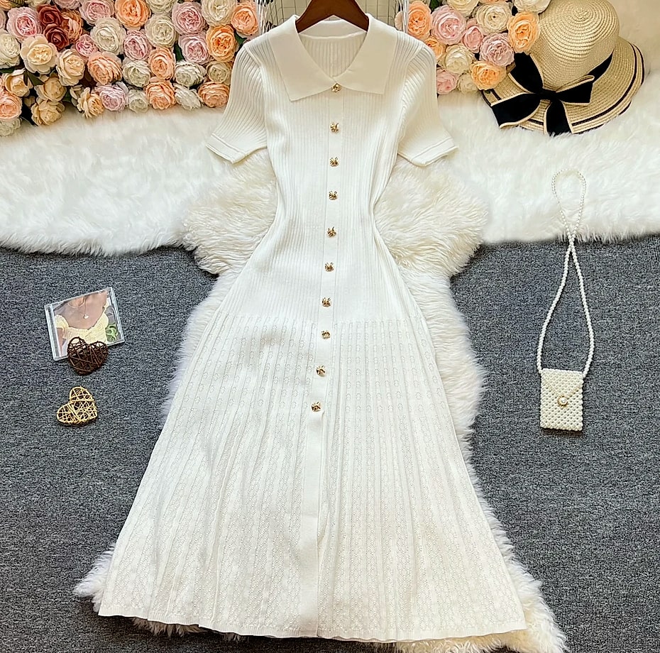 YUOOMUOO Patchwork Knit Long Dress Women Spring Summer — size comparison