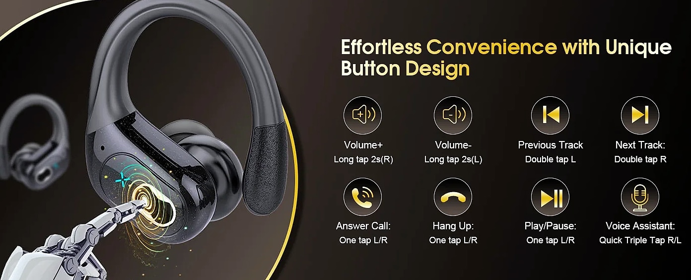 GDLYL HD65 TWS Bluetooth 5.4 wireless earbuds with noise — package contents