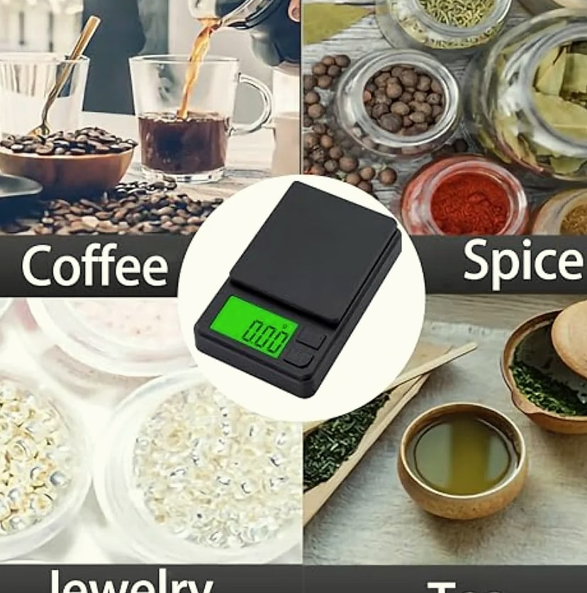 Digital Pocket Scale 1000g x 0.01g with Backlit LCD — close-up details