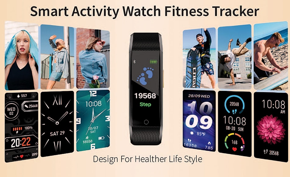 THE PERFECT PART Smart Watch Fitness Tracker Blood Pressure — side view