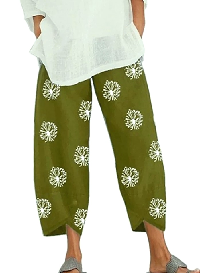 INSTYLISH Women Cotton Linen Harem Pants Wide Leg — assembled view