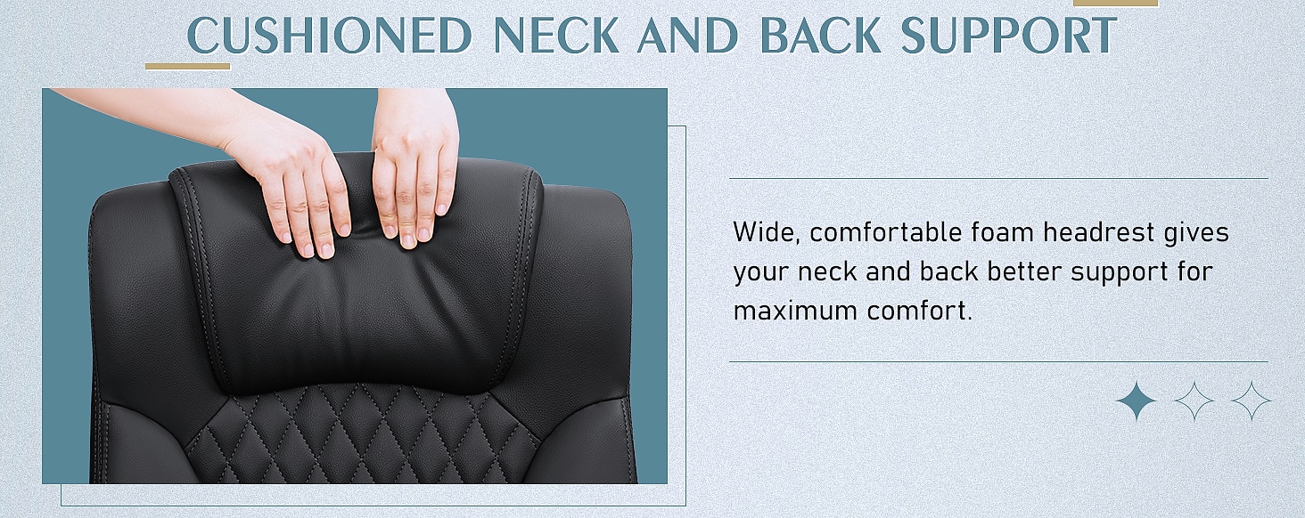 Brick Attic PU Leather Office Chair Ergonomic Desk Seat — assembled view