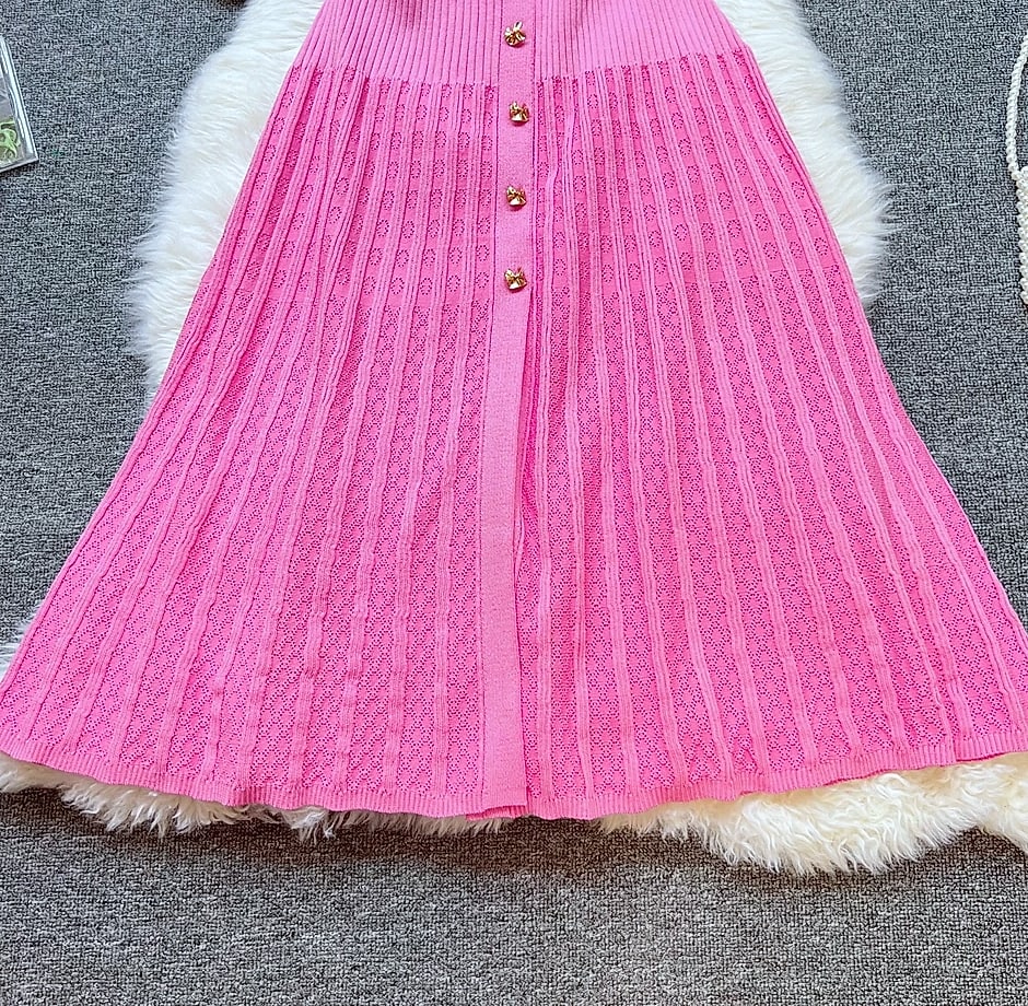YUOOMUOO Patchwork Knit Long Dress Women Spring Summer — feature highlights