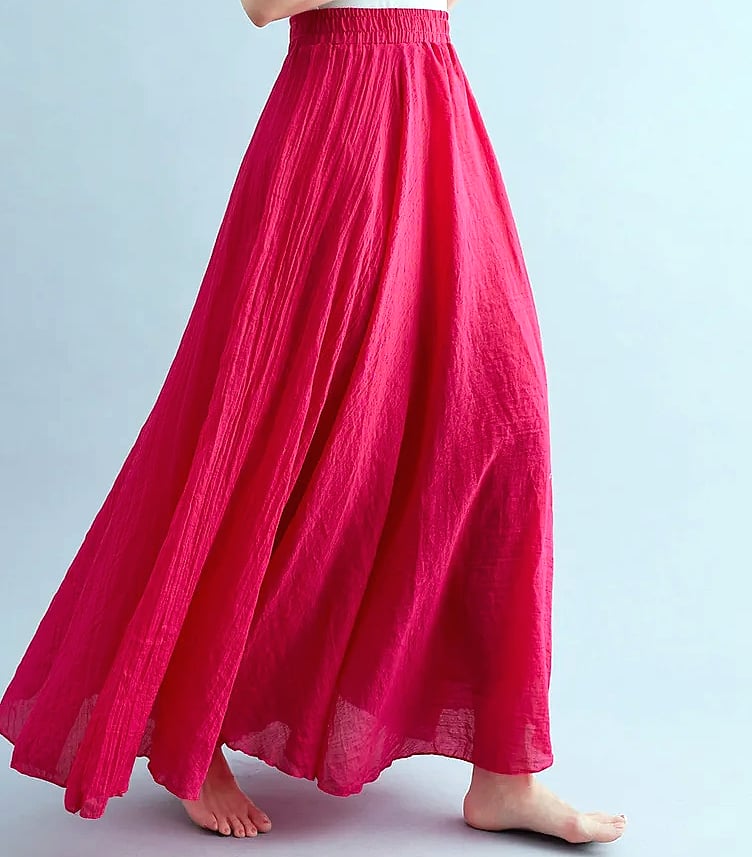28-Color Mori Girl Cotton Linen A-line Long Skirt — feature highlights