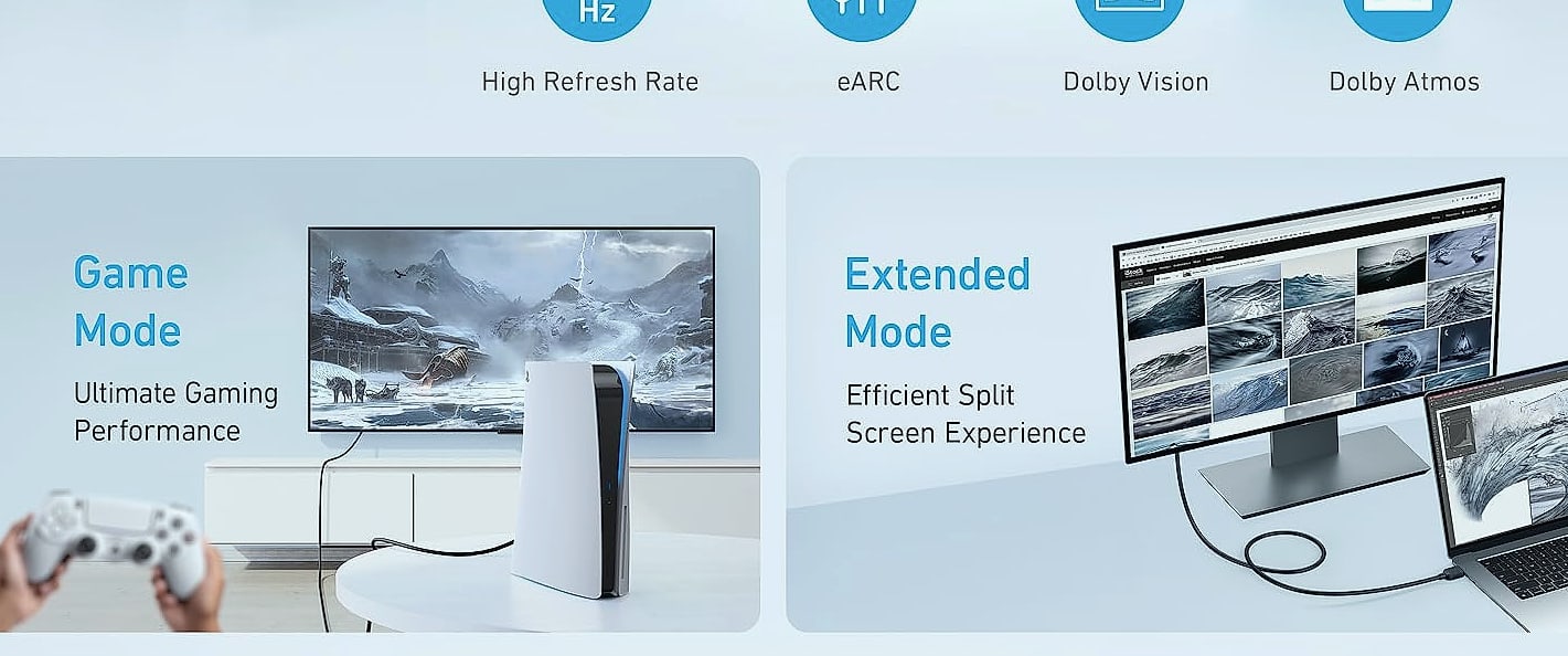 Anker HDMI Cable 8K@60Hz Ultra High-Speed 48 Gbps 6FT — scale reference