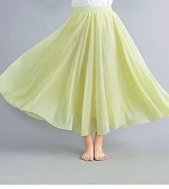 28-Color Mori Girl Cotton Linen A-line Long Skirt — parts overview