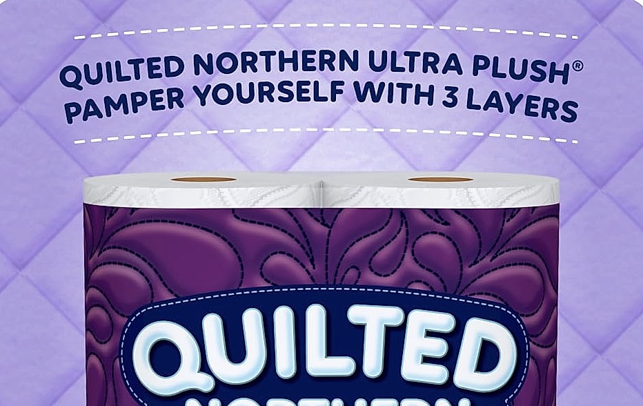 Quilted Northern Ultra Plush Toilet Paper, 6 Mega Rolls, — scale reference