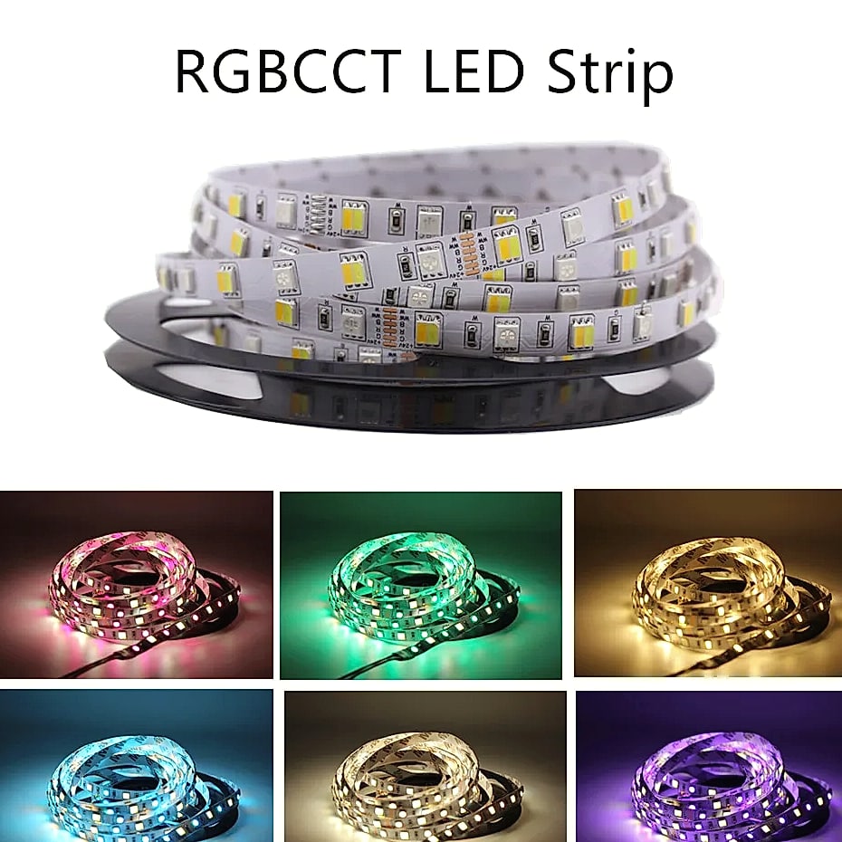 taslauk 5M 5050 SMD LED Strip RGB RGBW RGBWW 12V 24V — close-up details