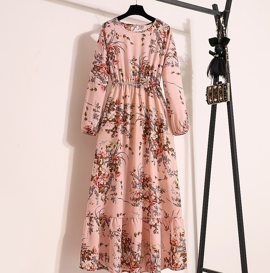 XIBUSANA Women's Floral Maxi Dress Full Sleeve Casual — build progress