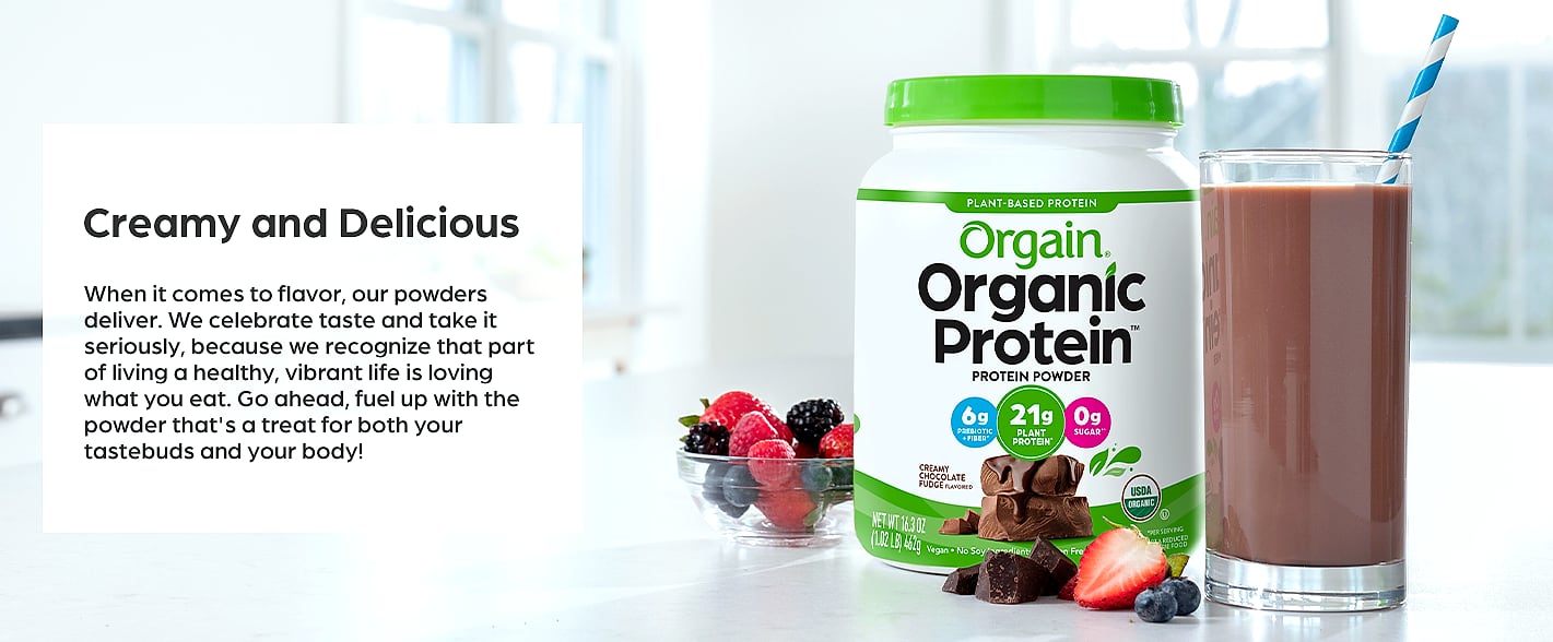Orgain Organic Vegan Protein Powder Vanilla Bean, 21g Plant — size comparison