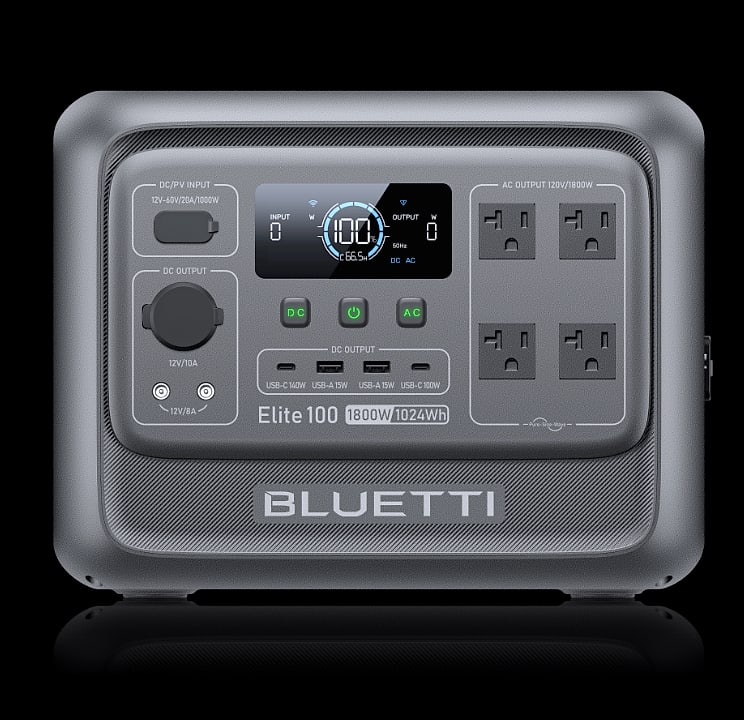BLUETTI Elite 100 V2 Portable Power Station 1024Wh 1800W — close-up details