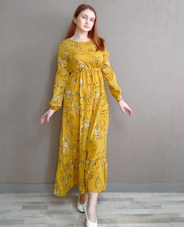 XIBUSANA Women's Floral Maxi Dress Full Sleeve Casual — feature highlights