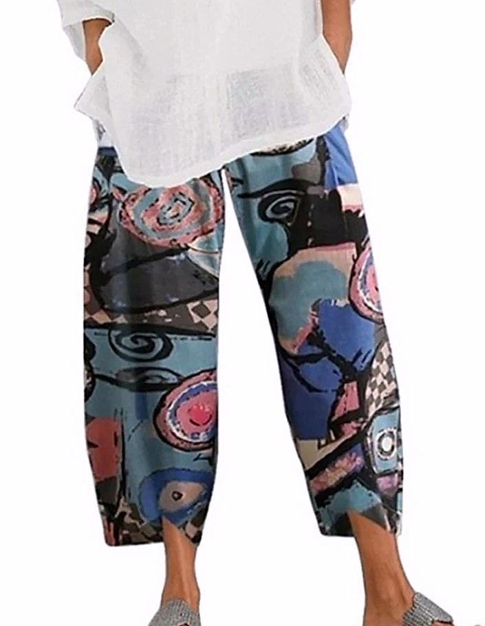 INSTYLISH Women Cotton Linen Harem Pants Wide Leg — build progress