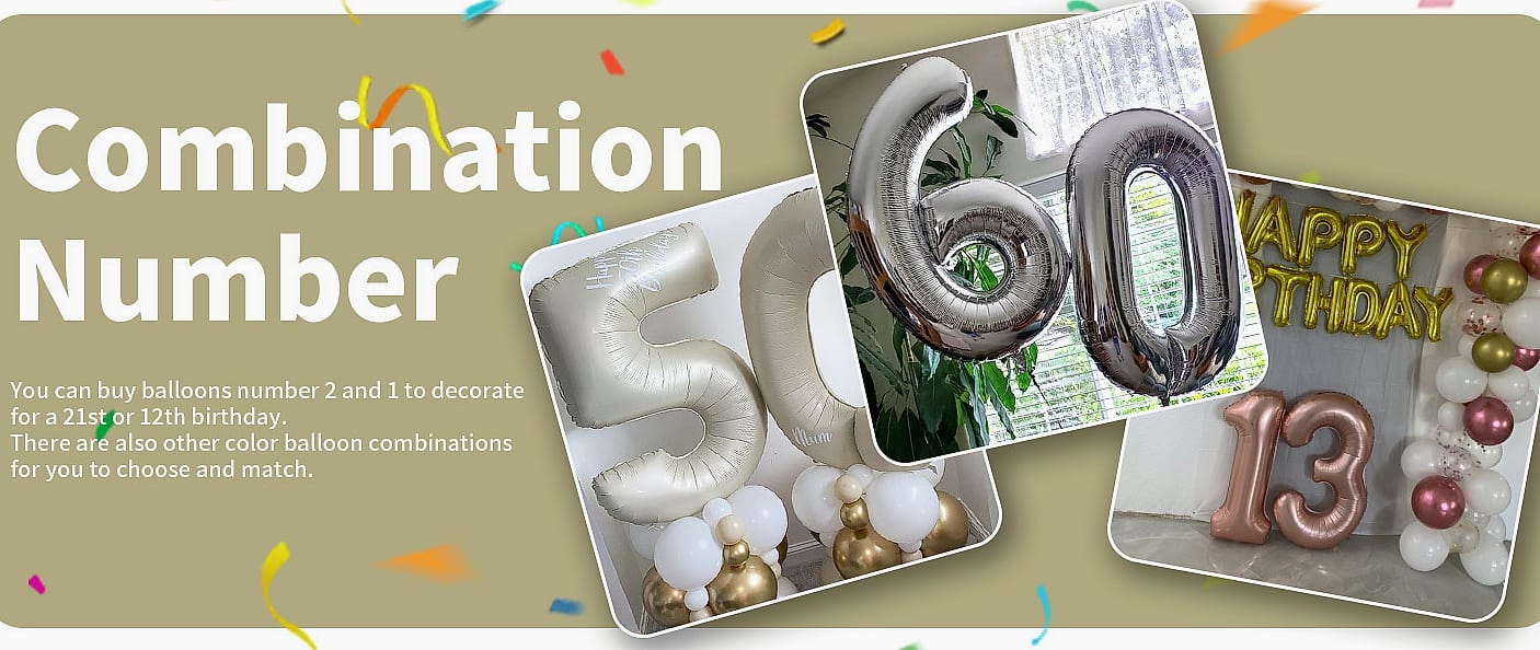 Lingqiang 40 Inch Number 1 Balloon Beige Foil Party — parts overview