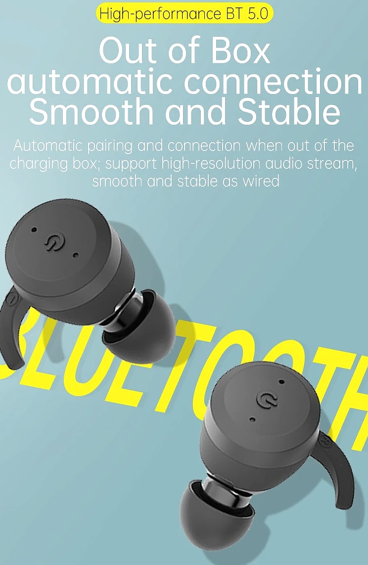 GDLYL Waterproof Bluetooth Earbuds IPX7 TWS Wireless Headset — side view