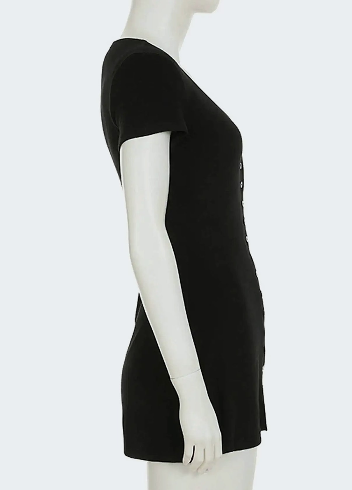Yamycka MK-28735 Black Bodycon Mini Dress — close-up details
