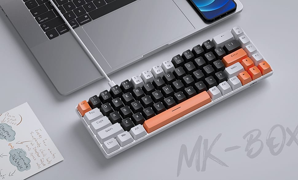 MageGee MK-Box 68-Key Mechanical Gaming Keyboard Compact — close-up details