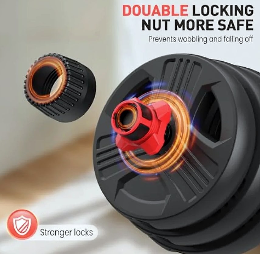 YAO HUI HUANG 20lb Adjustable Dumbbell Set with 3-in-1 — close-up details