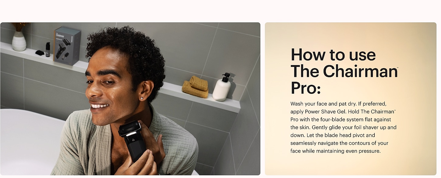 MANSCAPED The Chairman PRO Electric Face Shaver Kit — side view